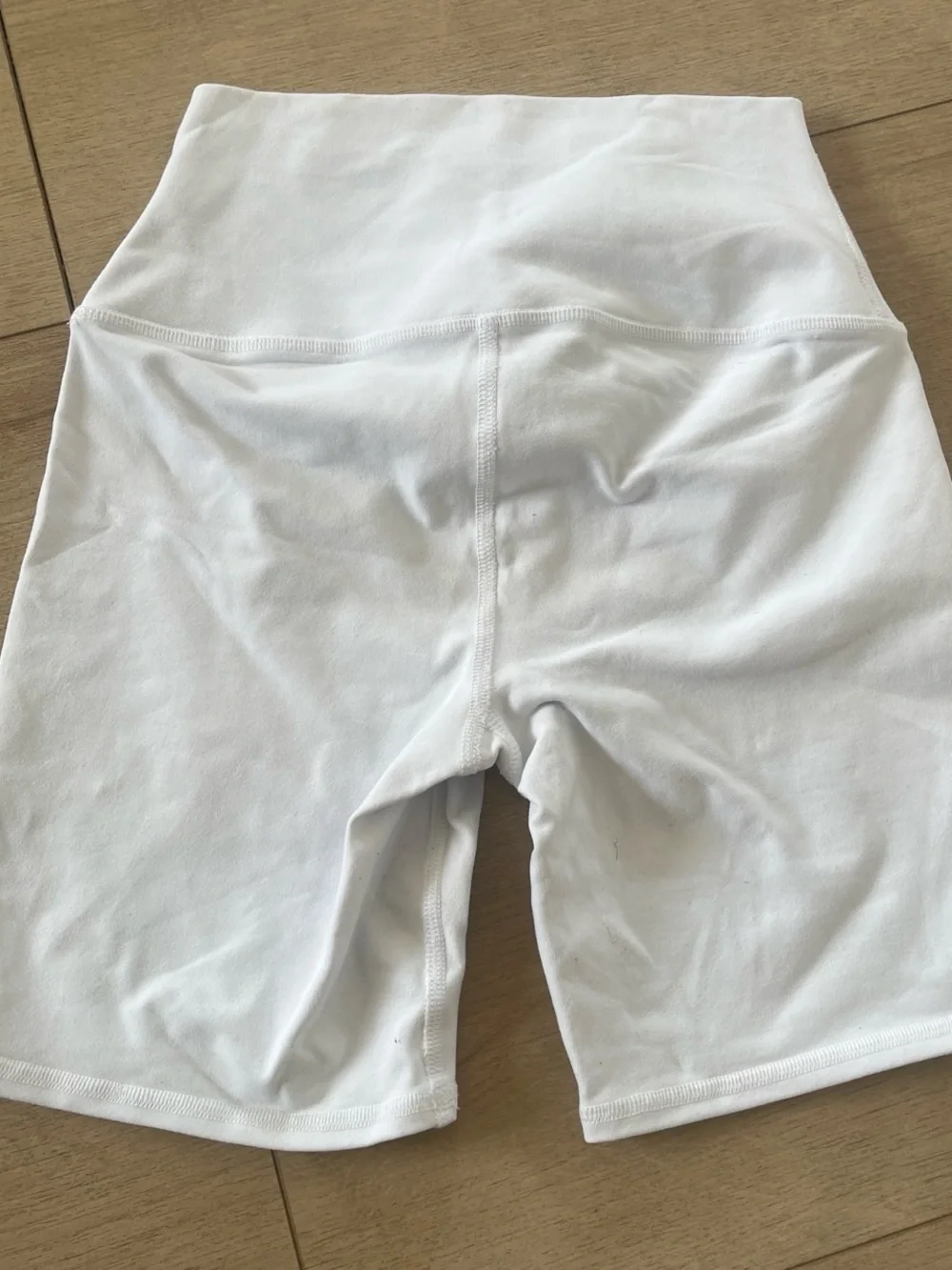 ALO Yoga White High-Waist Bike Shorts